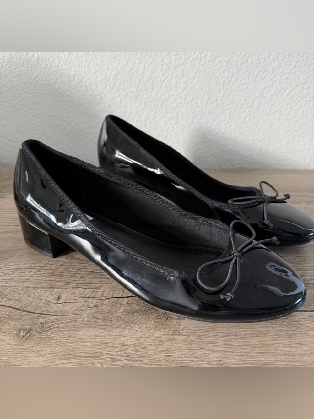 Steve Madden Black Patent Cherish Size 11 Low Block Heel Pump Women’s Bow